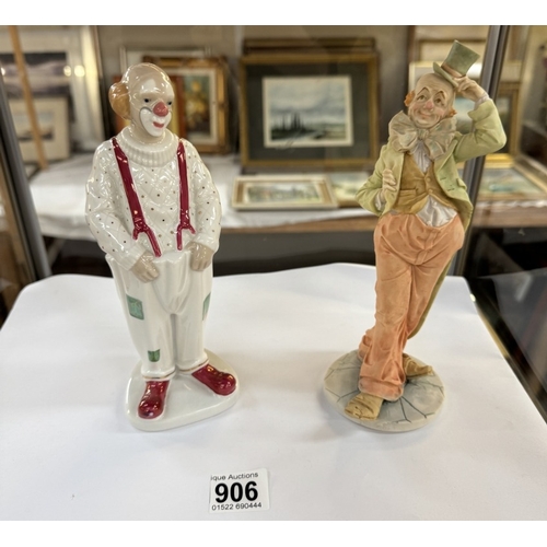 906 - An M.Requene Spanish porcelain clown figure & one other