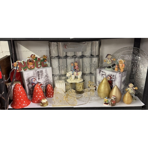 457 - 3 Shelves of candles & Christmas decorations