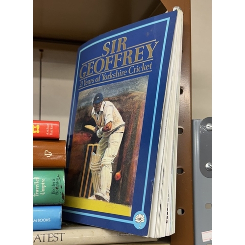 469 - A quantity of Cricket & sport related books including signed Geoffery Boycott, Sir Geoffery 21 years... 