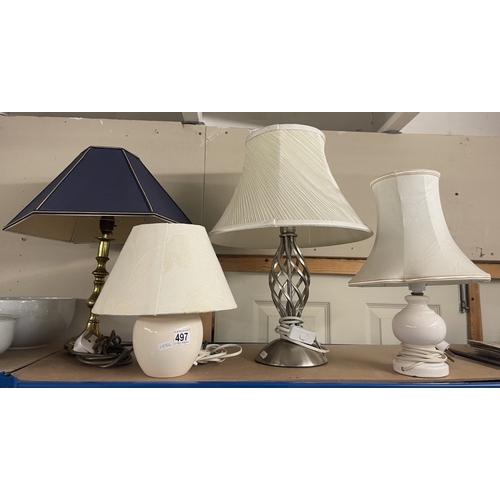 497 - 4 Bedside lamps