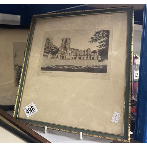 498 - A quantity of framed & glazed pictures of cathedrals