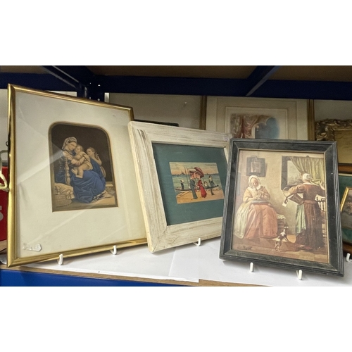 512 - A quantity of framed & glazed pictures including The Rugby Match etc