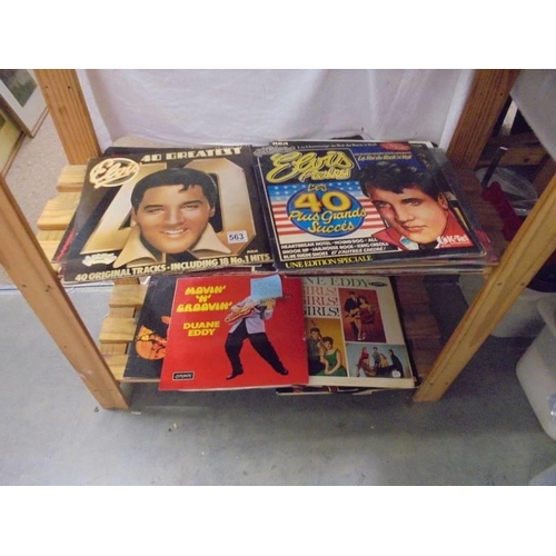 563 - A quantity of LP records including Elvis etc.,