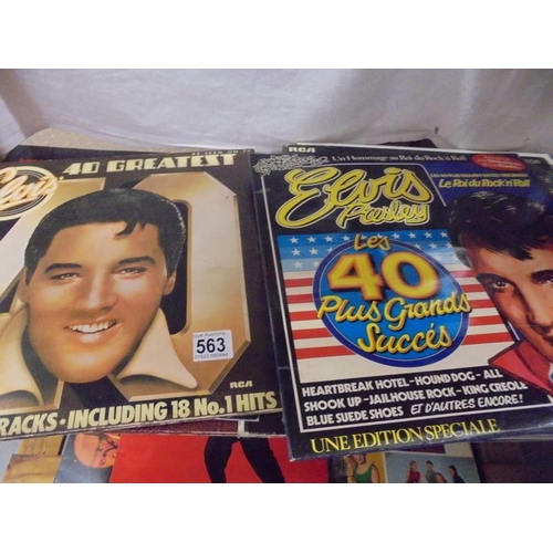 563 - A quantity of LP records including Elvis etc.,