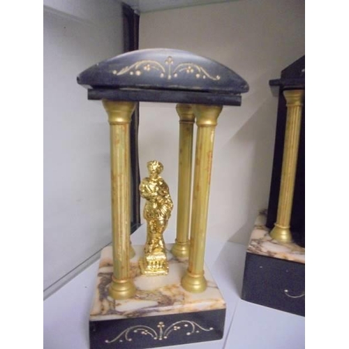 577 - A superb quality three piece clock garniture (movement changed to battery) COLLECT ONLY.