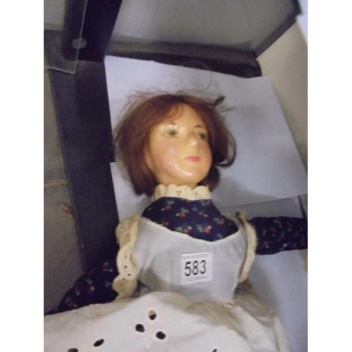 583 - A Victorian wax doll made by Joan Aitchison.