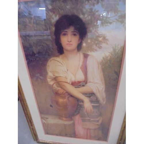 591 - Two framed and glazed 20th century prints featuring females. COLLECT ONLY..