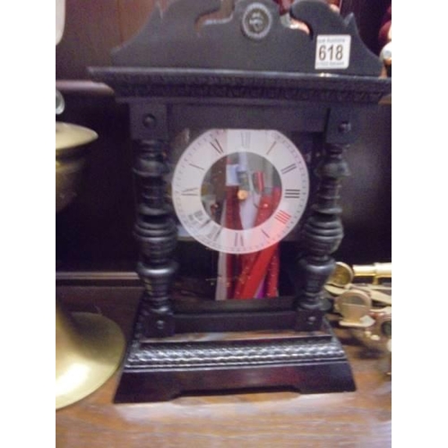 618 - An Edwardian mantle clock in working order. COLLECT ONLY.