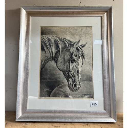 665 - A framed engraving of a horse entitled Man's Noble Friend - The Horse by J. Knight