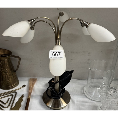 667 - A 6 branch table lamp COLLECT ONLY