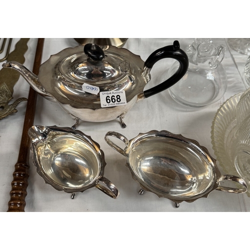 668 - A silver plate tea set