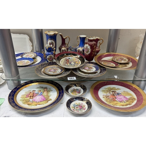 681 - A good lot of Meissen Limoges & plates etc.