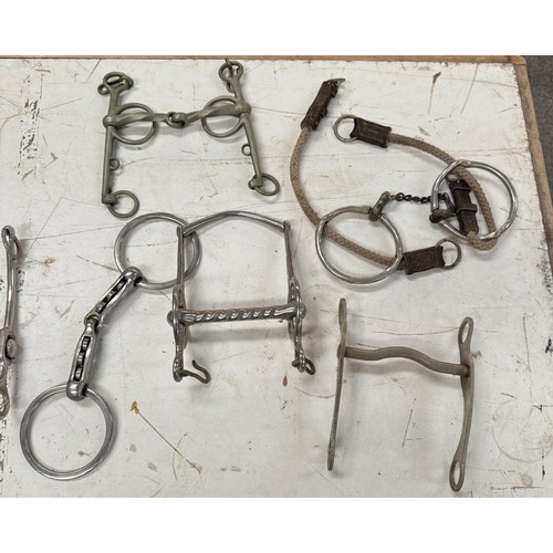 662 - A quantity of horse stirrups & bits etc