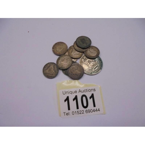 1101 - 21 grams of silver coins.