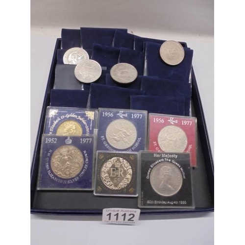 1112 - A collection of commemorative crown, 50 pence pieces etc.,