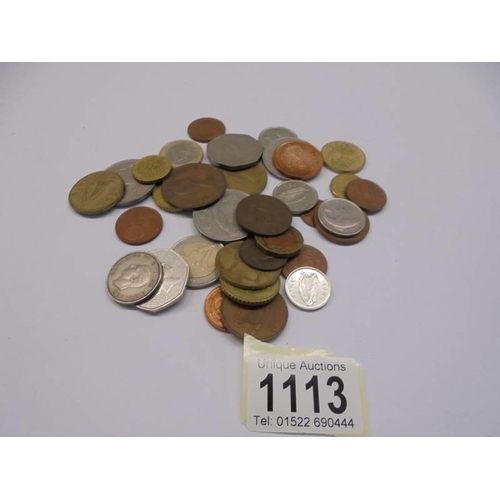 1113 - A small lot of UK and foreign coins.