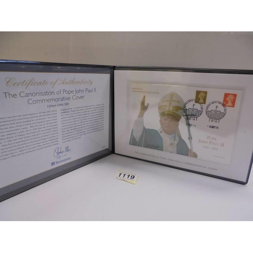 1119 - The Canonisation of Pope John Paul II commemorative cover.