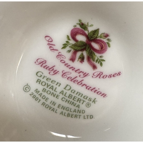 714 - A Cup & Saucer by Royal Albert Old Country Roses, Ruby Celebrations, Green Damask