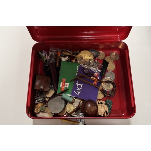 729 - A cash box & Another box of costume jewellery etc