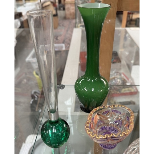 738 - A good selection of coloured art glass