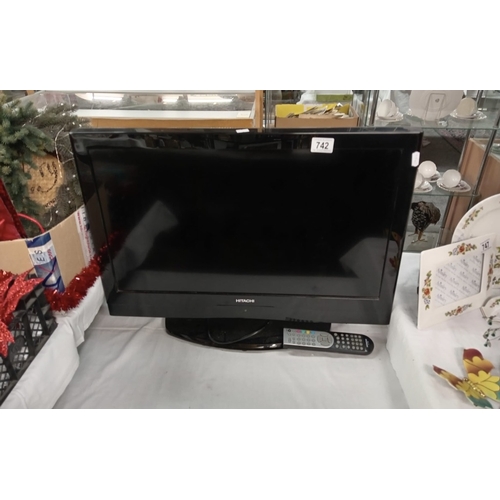 742 - A Hitachi 26'' TV with remote