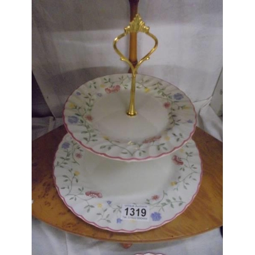 1319 - Five cake stands - one three tier, three x two tier and a single tier.