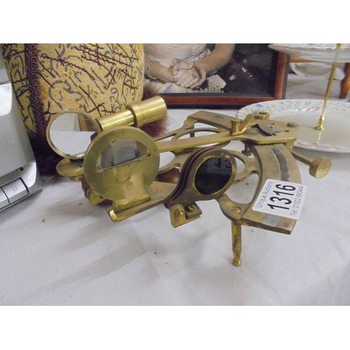 1316 - A twentieth century brass sextant.