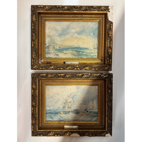 755 - A selection of gilt picture frames in various sizes including an oil on canvas of flying ducks