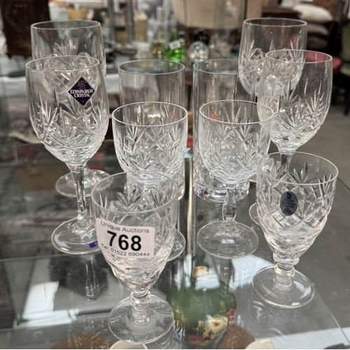 768 - 5 Pairs of crystal glasses including Edinburgh & Royal Doulton