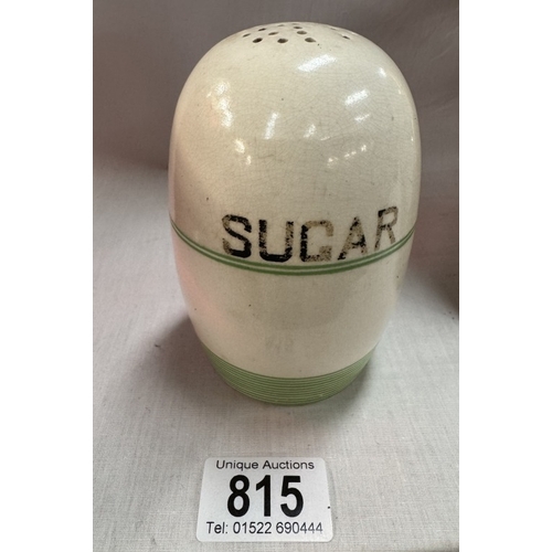 815 - A vintage sugar shaker with green stripes