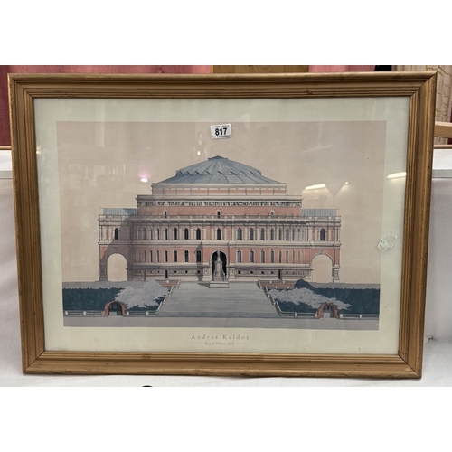 817 - 3 Gilt framed architectural prints