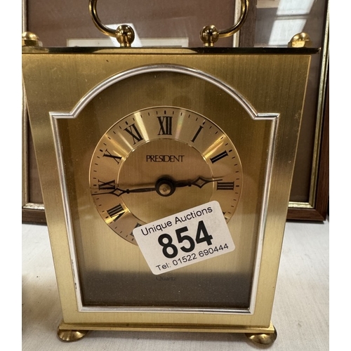 854 - A H.Samuel quartz carriage clock & one other by President