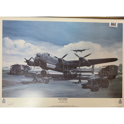 865 - A Lincolnshire Lancaster association limited edition print of 850 titled Naffi Break by Gordon Beech... 