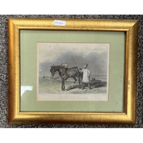 869 - 3 Gilt framed engravings involving horses