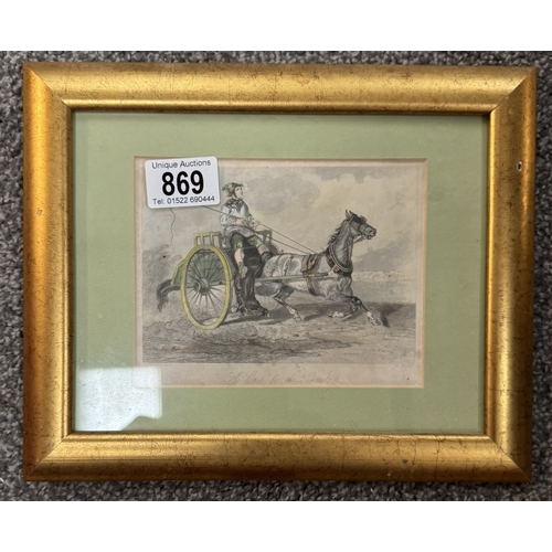 869 - 3 Gilt framed engravings involving horses