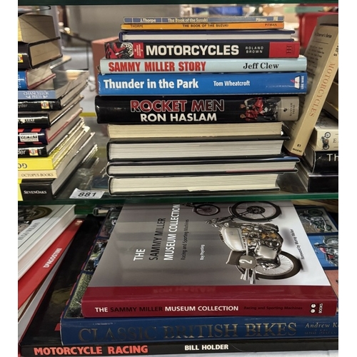 881 - A large quantity of books on classics & vintage motorcycle including MotoGP etc