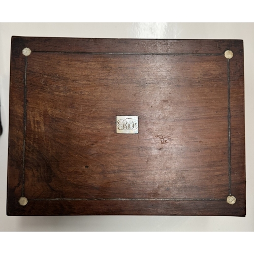 887 - A Victorian wooden box & 1 other with a quantity of bowling club pin badges