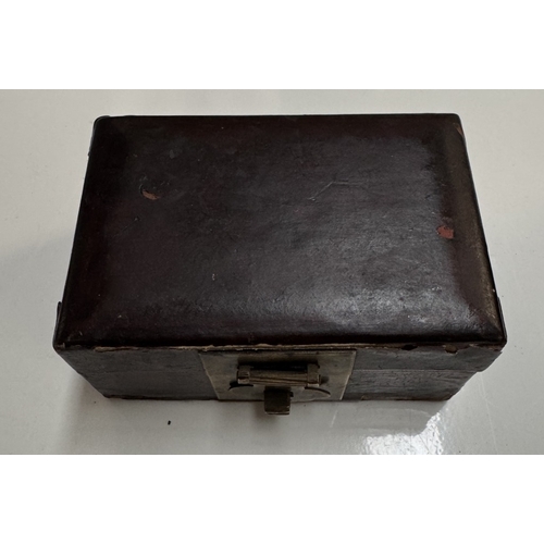 887 - A Victorian wooden box & 1 other with a quantity of bowling club pin badges