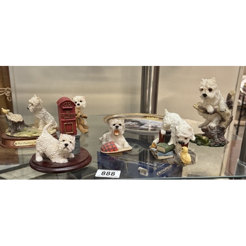 888 - A quantity of West Highland terrier dog ornaments