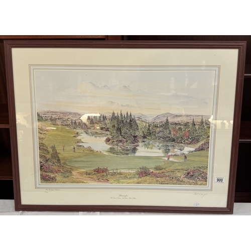 900 - A golfing print signed by Bill Waugh no 654 / 850 of Gleneagles