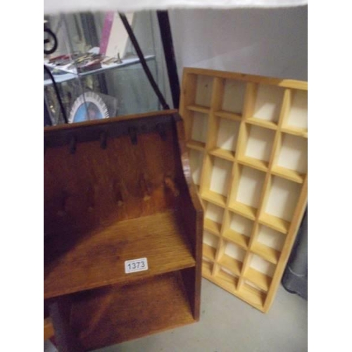 1373 - A quantity of wooden shelves etc.,