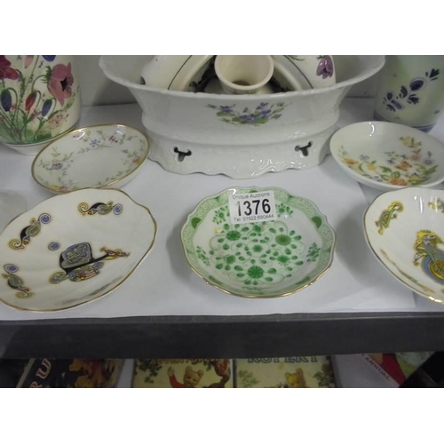 1376 - A mixed lot of ceramics including two old Delft pots etc.,