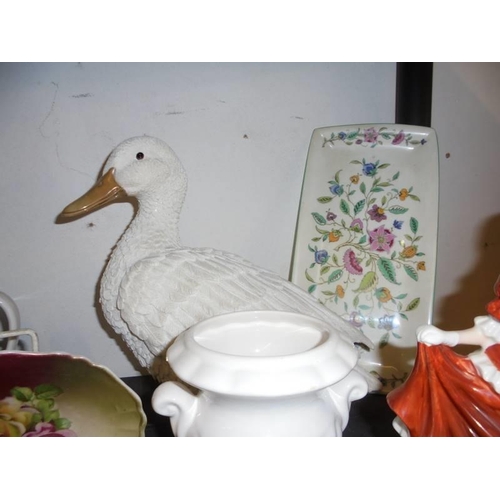 1400 - A good lot of ceramics including soup tureen, piggy bank, duck etc., COLLECT ONLY.