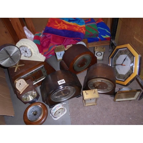 1404 - A large quantity of assorted mantel clocks, COLLECT ONLY.