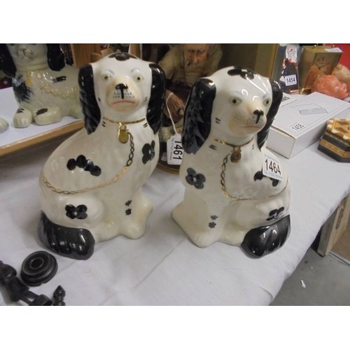 1464 - A pair of Staffordshire spaniels.