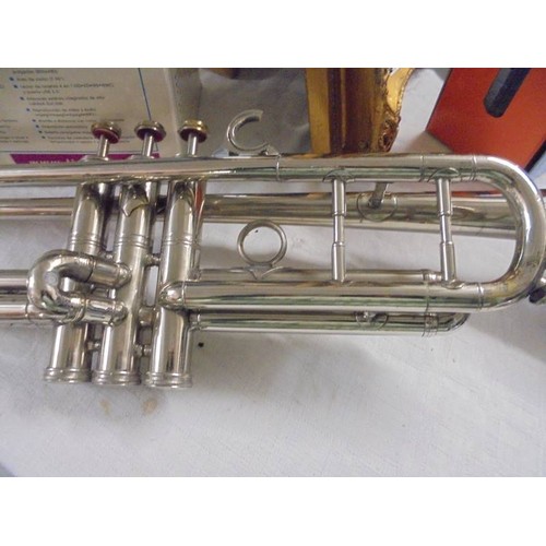 1471 - A silver plated trumpet.