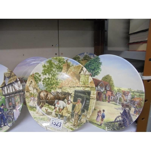 1523 - Seven farm related collector's plates.