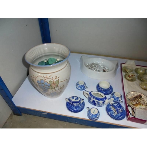 1559 - A mixed lot including miniature ceramics, jewellery box etc.,