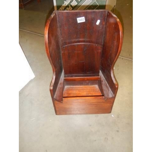 1602 - A Georgian style mahogany child's chair. COLLECT ONLY.