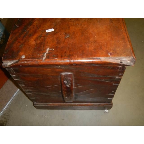 1610 - A Victorian mahogany linen box, a/f, COLLECT ONLY.